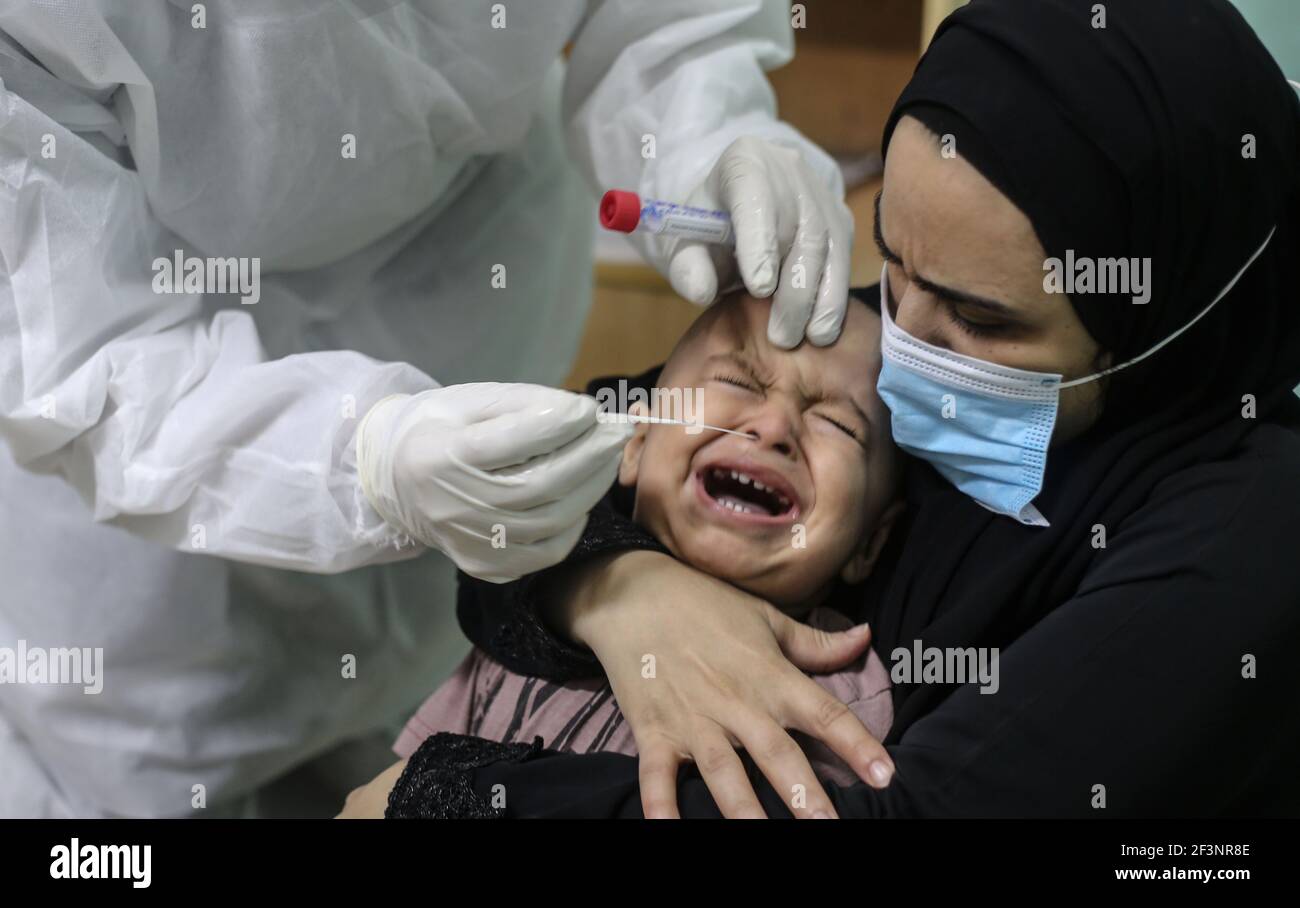 Ausbruch des Coronavirus in Gaza Stockfoto