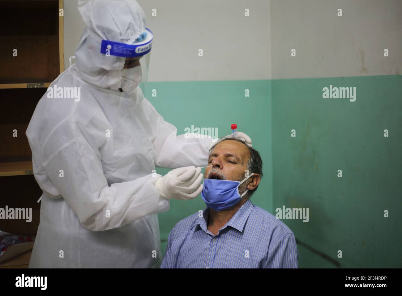 Ausbruch des Coronavirus in Gaza Stockfoto