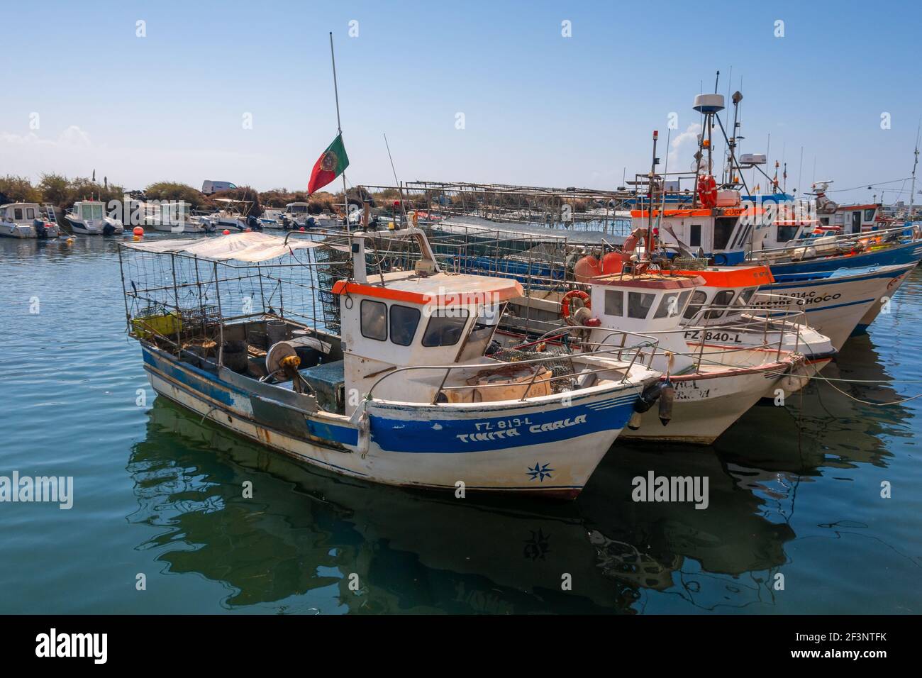 Fischerboote in Fuseta, Ostalgarve; Portugal Stockfoto