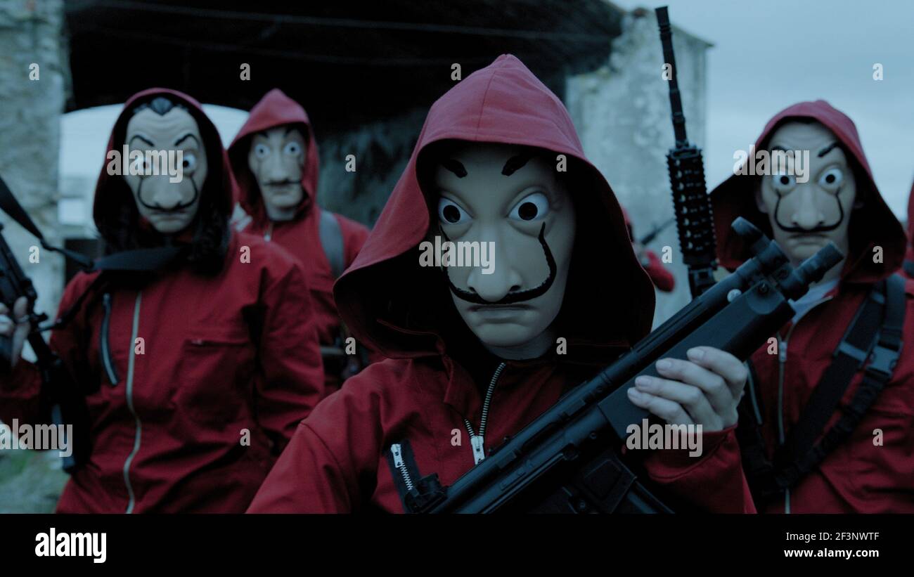 La Casa de Papel TV-Serie (2017 - ) Spanien 2017 Saison 1 erstellt von Alex Pina Enrique Arce , Jaime Lorente Stockfoto