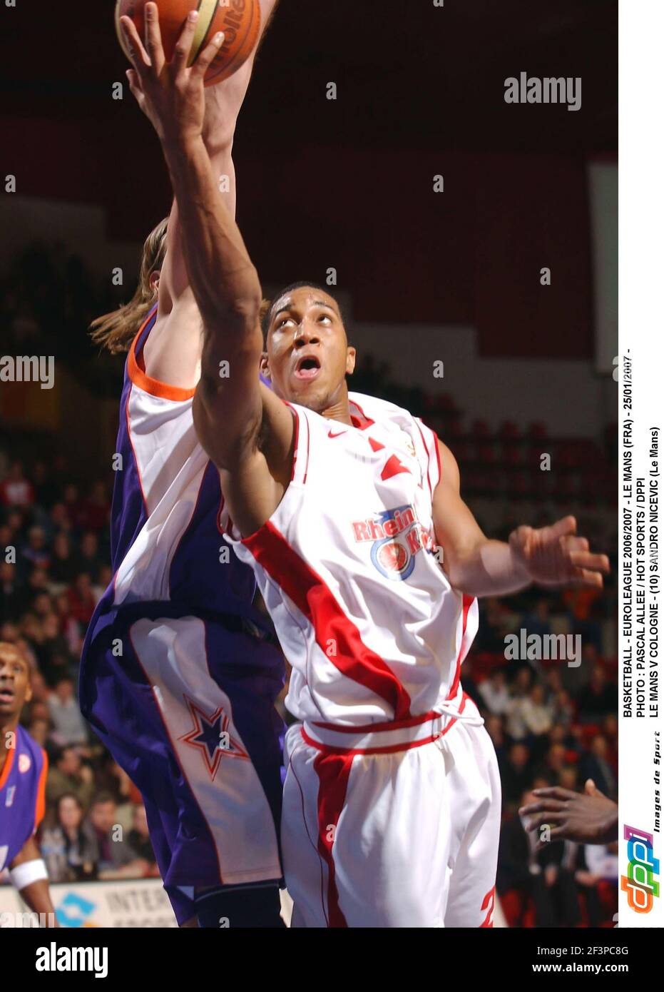 BASKETBALL - EUROLEAGUE 2006/2007 - LE MANS (FRA) - 25/01/2007 - FOTO : PASCAL ALLEE / HOT SPORTS / DPPI LE MANS V KÖLN - (10) SANDRO NICEVIC (LE MANS) Stockfoto