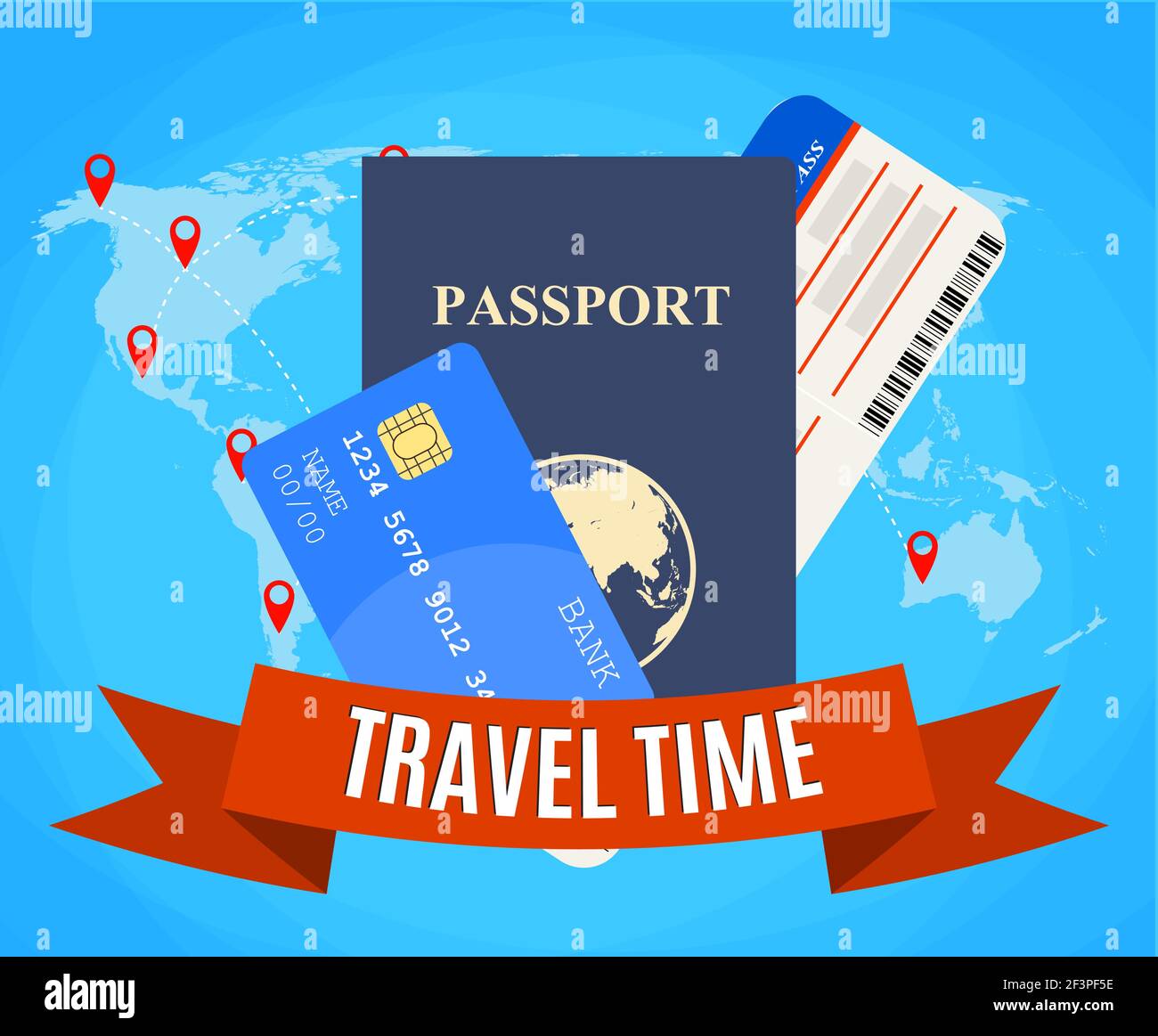 Reise- und Tourismuskonzept. Stock Vektor