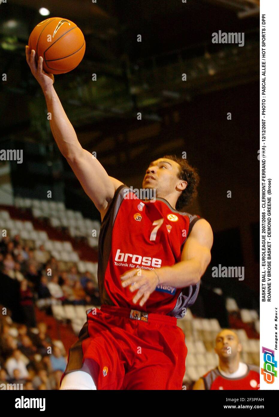 BASKETBALL - EUROLEAGUE 2007/2008 - CLERMONT-FERRAND (FRA) - 12/12/2007 - FOTO : PASCAL ALLEE / HOT SPORTS / DPPI ROANNE V BROSE KORB - DEMOND GREENE (BROSE) Stockfoto