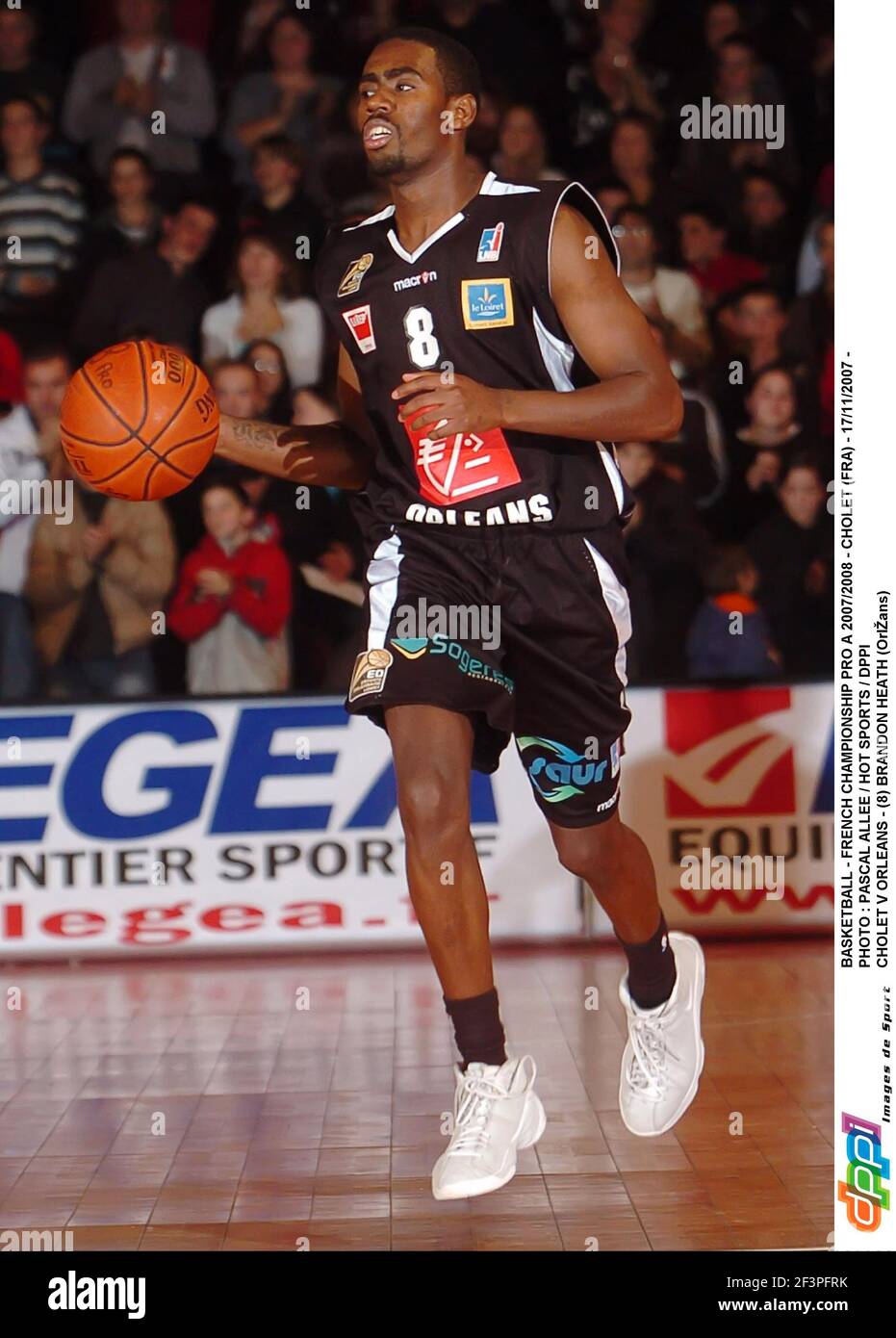 BASKETBALL - FRANZÖSISCHE MEISTERSCHAFT PRO A 2007/2008 - CHOLET (FRA) - 17/11/2007 - FOTO : PASCAL ALLEE / HOT SPORTS / DPPI CHOLET V ORLEANS - (8) BRANDON HEATH (ORLÉANS) Stockfoto