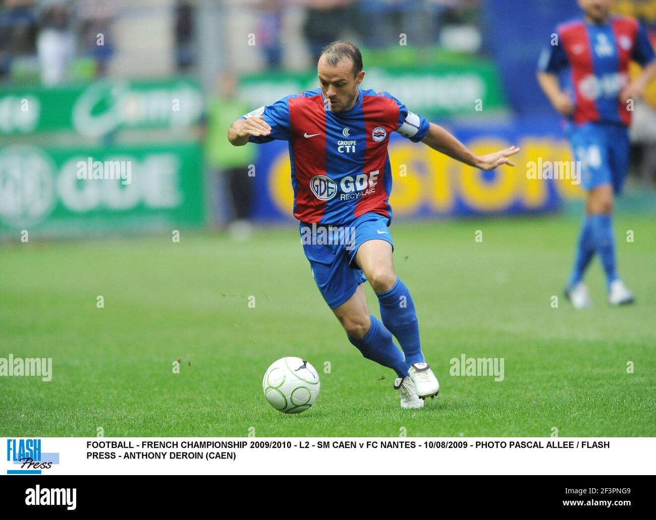 FUSSBALL - FRANZÖSISCHE MEISTERSCHAFT 2009/2010 - L2 - SM CAEN V FC NANTES - 10/08/2009 - FOTO PASCAL ALLEE / FLASH-TASTE – ANTHONY DEROIN (CAEN) Stockfoto