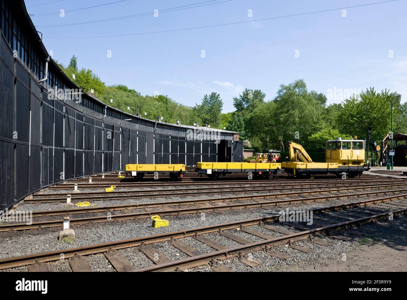 Ringlokschuppen mit Drehscheibe, Bochum-Dahlhausen, Eisenbahnmuseum Stockfoto