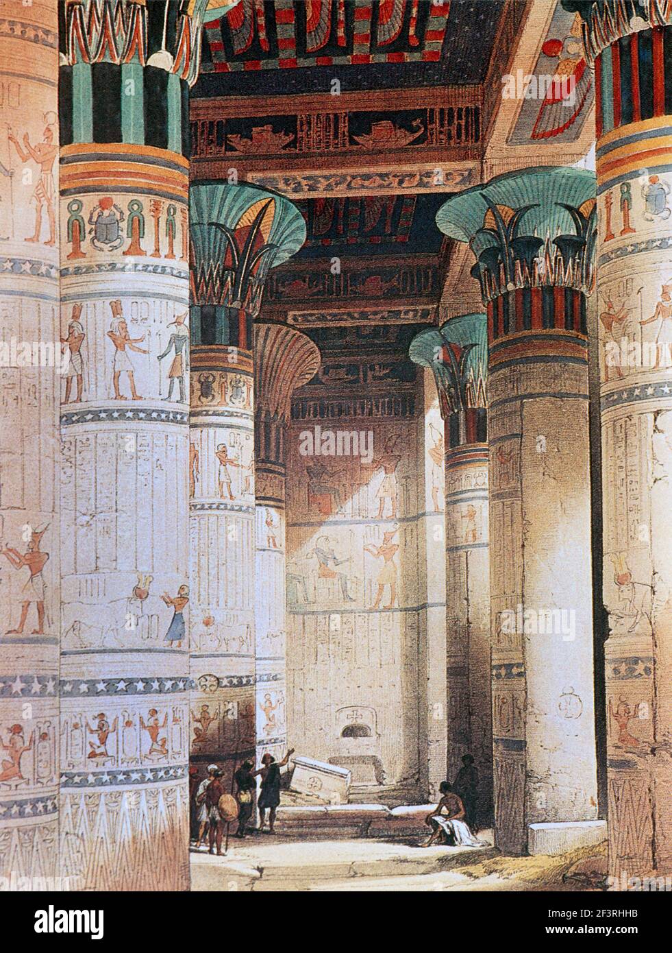 Ägypten Geschichte Hypostyle Hall Tempel Von Isis Bei Philae Durch D Roberts um 1840 Stockfoto