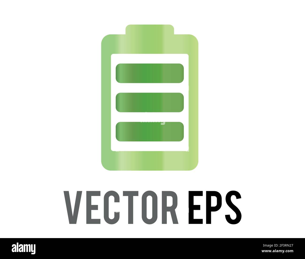 Das Symbol für das Laden der Batteriezelle mit dem isolierten vektorgrünen Zylinder und dem Symbol für die Plus- und Minus-Schraube Stock Vektor