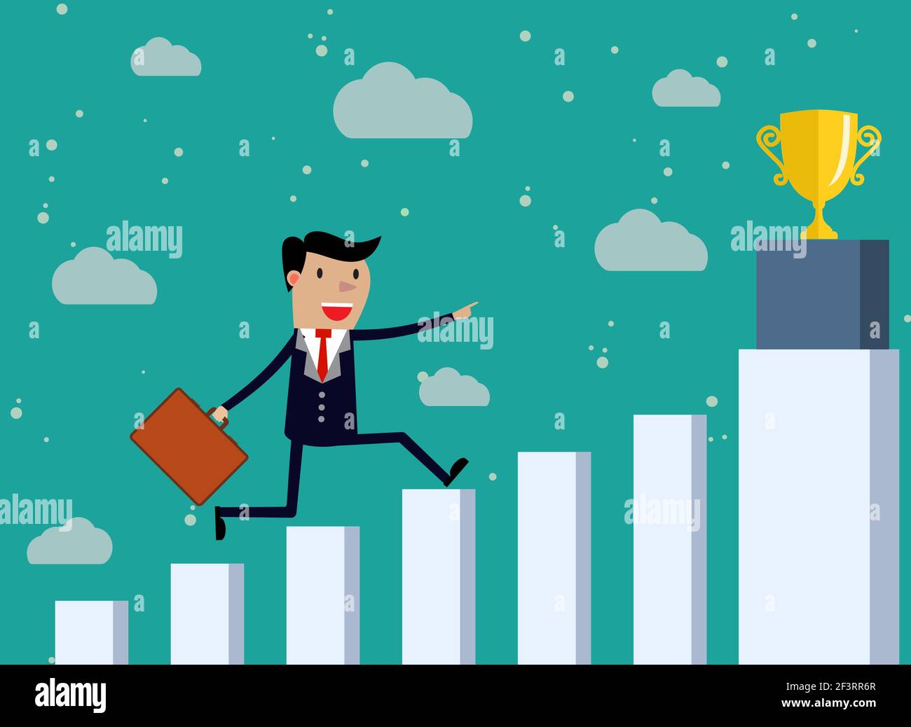 Geschäftsmänner Führen Finanzbarren Stock Vektor