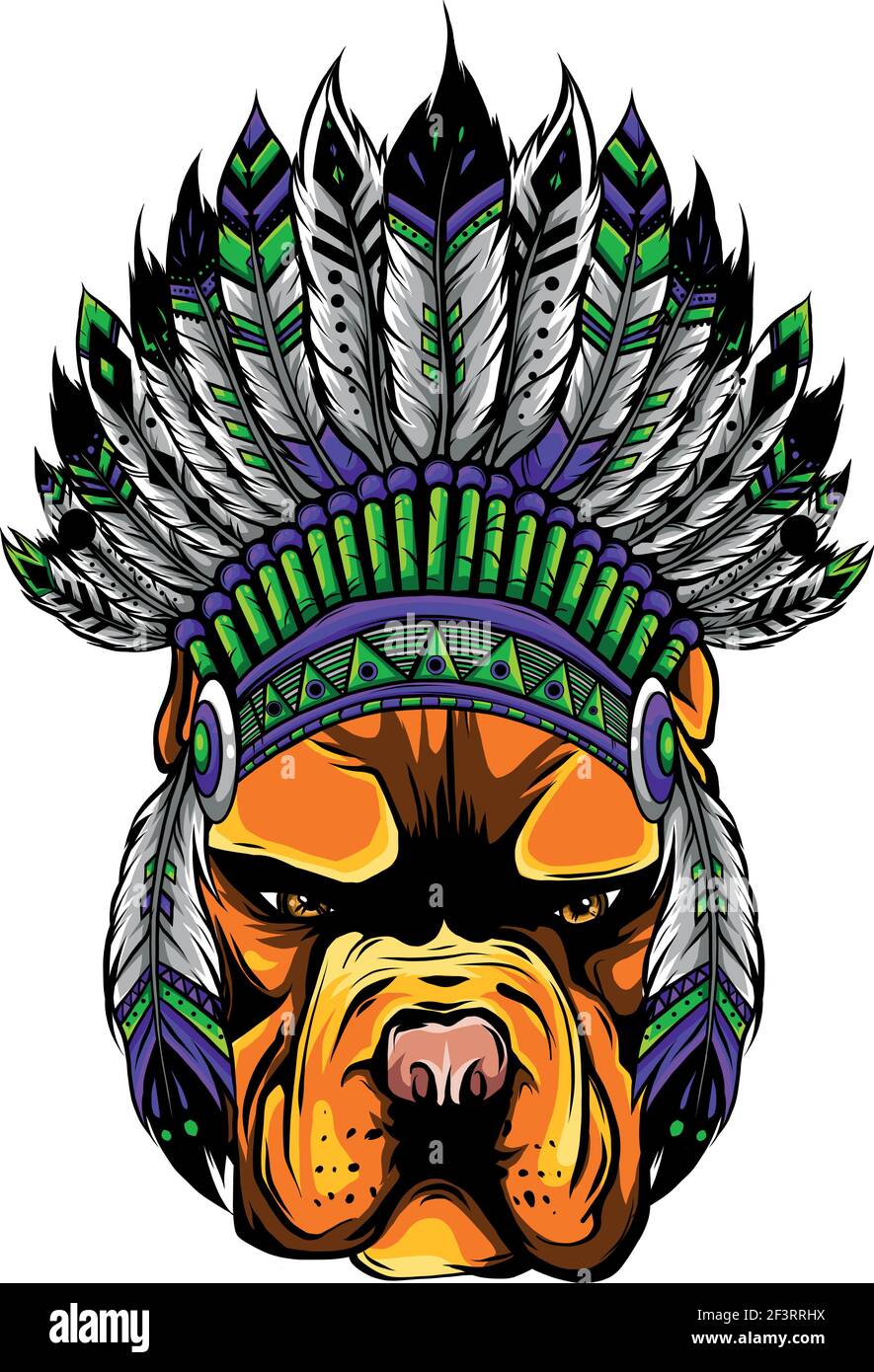 indische Hut auf Kopf des Hund Vektor-Illustration Stock Vektor