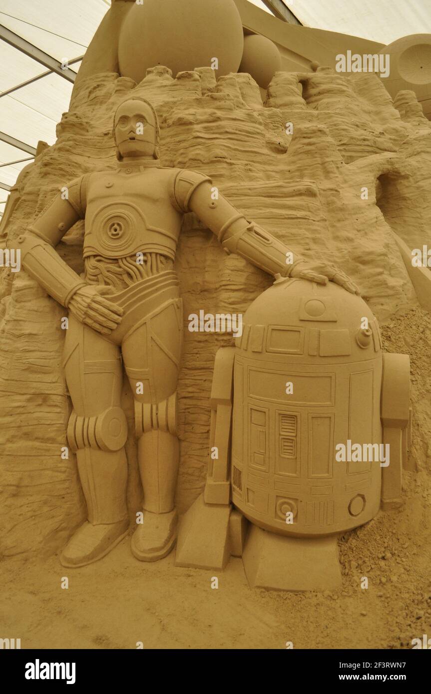 Sandskulpturen in Sandworld Stockfoto