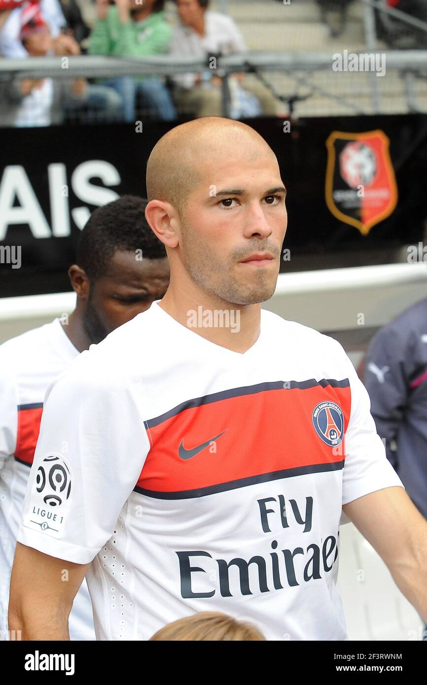 FUSSBALL - FRANZÖSISCHE MEISTERSCHAFT 2011/2012 - L1 - STADE RENNAIS V PARIS SG - 13/08/2011 - FOTO PASCAL ALLEE / DPPI – CHRISTOPHE JALLET (PSG) Stockfoto