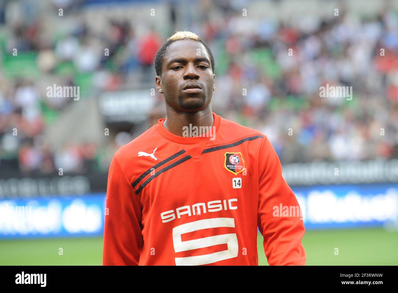 FUSSBALL - FRANZÖSISCHE MEISTERSCHAFT 2011/2012 - L1 - STADE RENNAIS V PARIS SG - 13/08/2011 - FOTO PASCAL ALLEE / DPPI – GEORGES MANDJECK (REN) Stockfoto