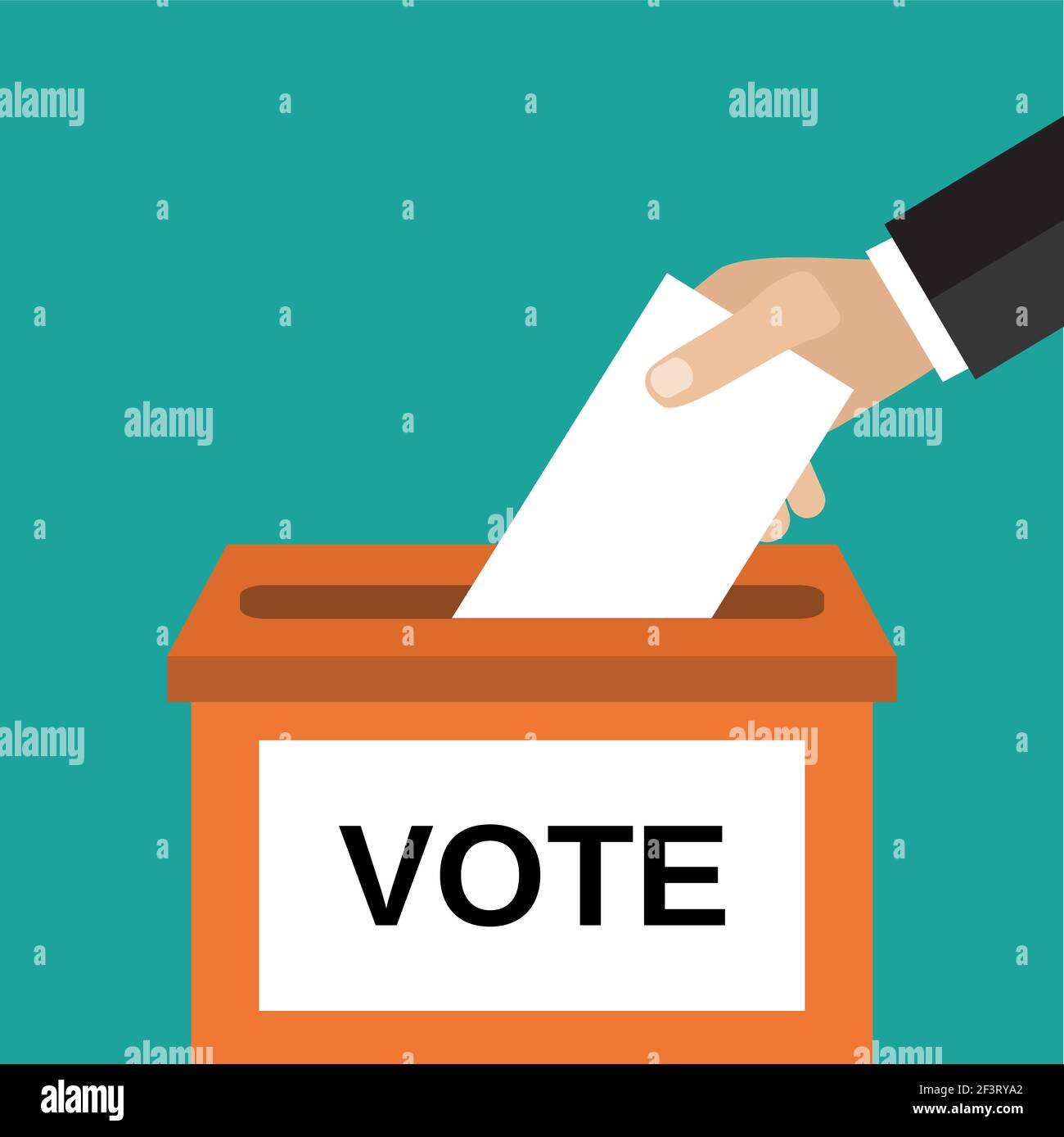 Menschliche Hand Putting Voting pape Stock Vektor