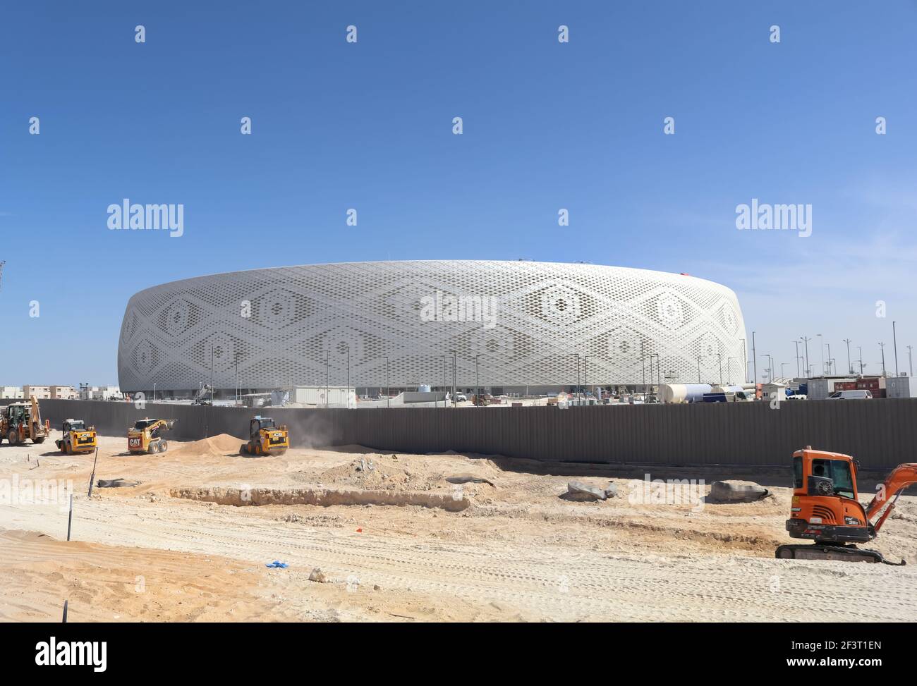 Ein Blick auf das Al Thumama Stadium im Bau. Es ist einer der Austragungsorte für FIFA 2022. Stockfoto