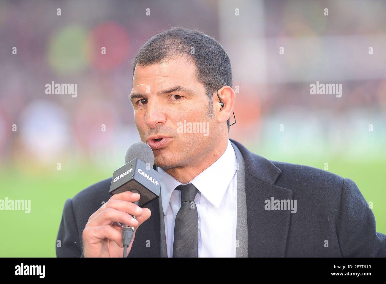 RUGBY - FRANZÖSISCHE MEISTERSCHAFT 2012/2013 - TOP 14 - 1/2 FINALE - RC TOULON / STADE TOULOUSAIN - 24/05/2013 - NANTES (FRA) - FOTO PASCAL ALLEE / DPPI - MARC Lievremont (Canal Plus Berater) Stockfoto