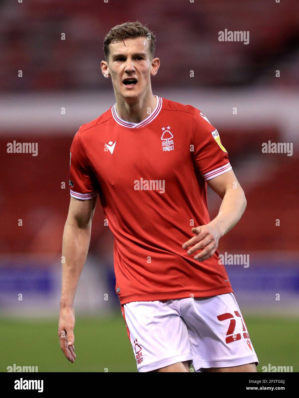 Ryan Yates von Nottingham Forest während des Sky Bet Championship-Spiels auf dem City Ground, Nottingham. Bilddatum: Mittwoch, 17. März 2021. Stockfoto