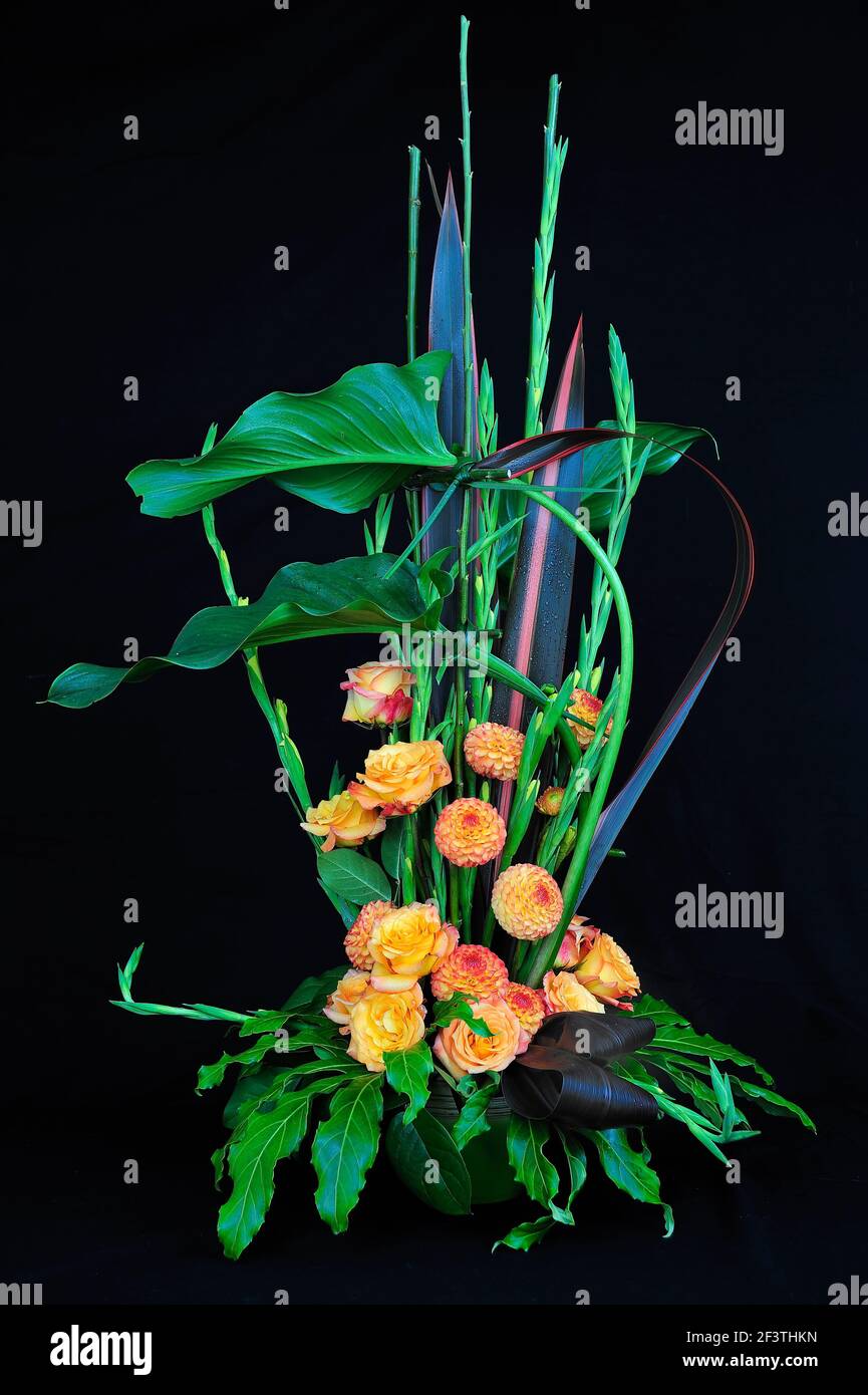 Floral Arrangement von Tomasi Boselawa von Tiare Floral Design, Tacoma WA Stockfoto