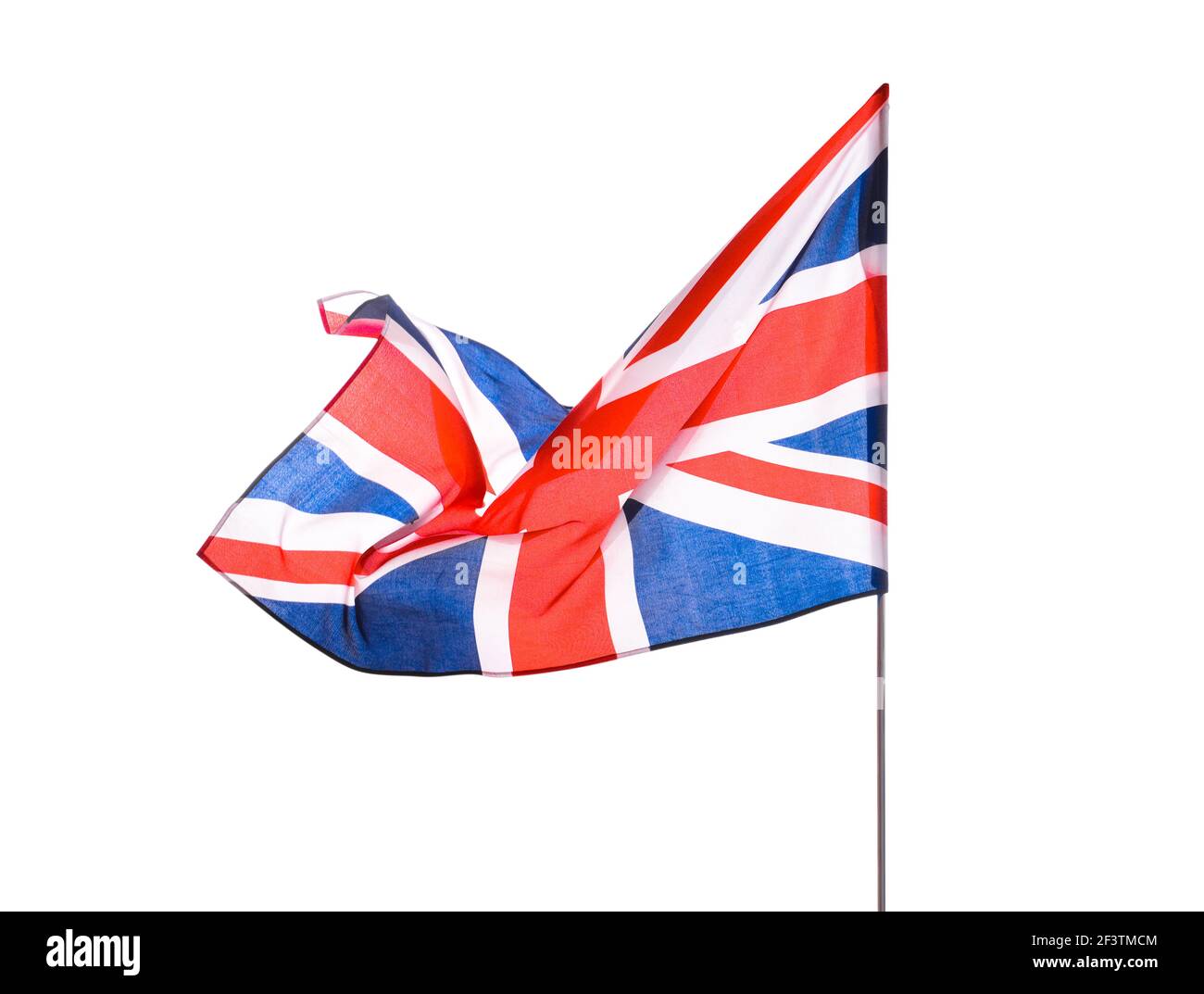 Die Nationalflagge des Vereinigten Königreichs auf weißem Hintergrund Stockfoto