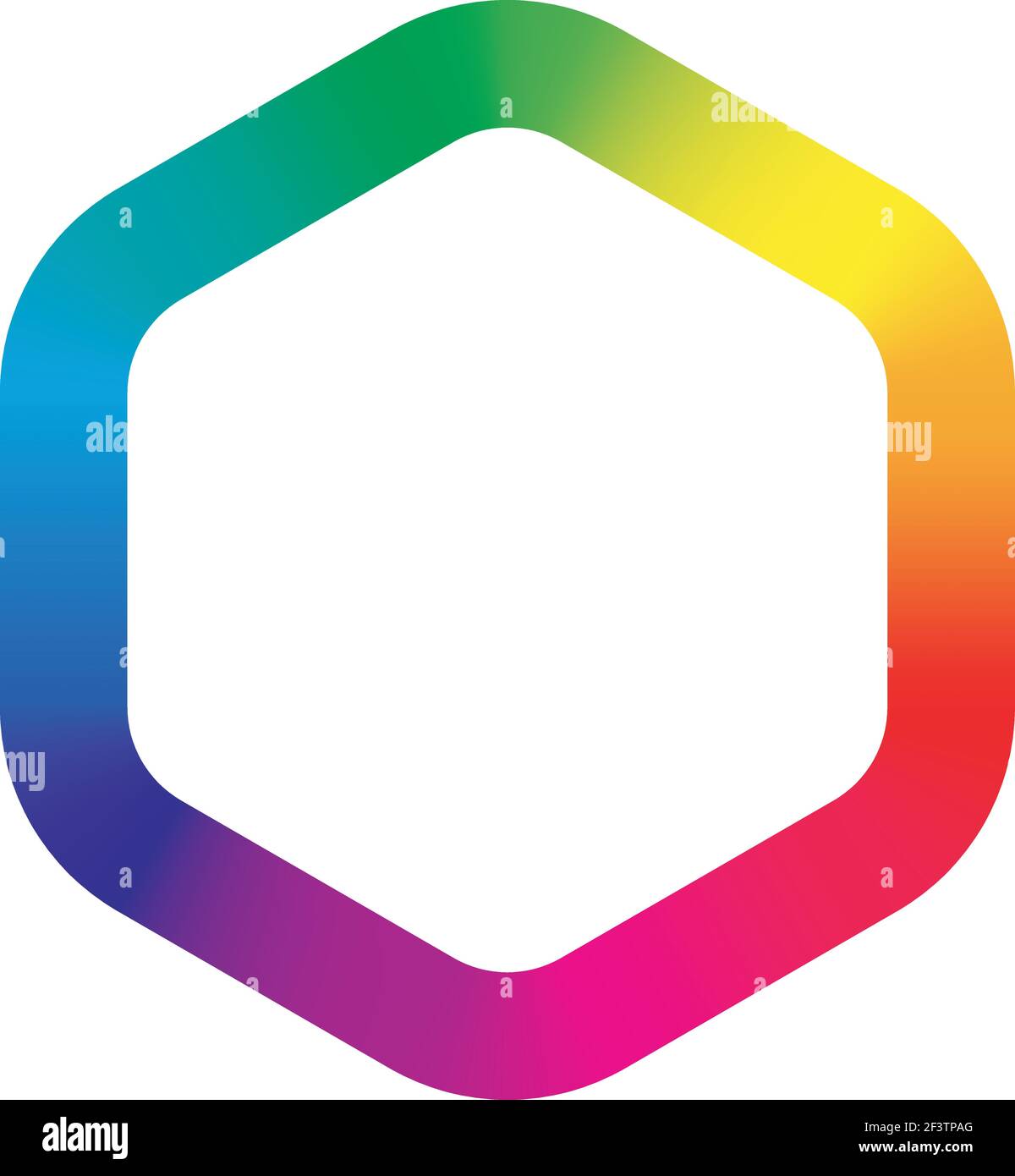 Buntes Hexgon-Symbol für das Regenbogenspektrum Stock Vektor