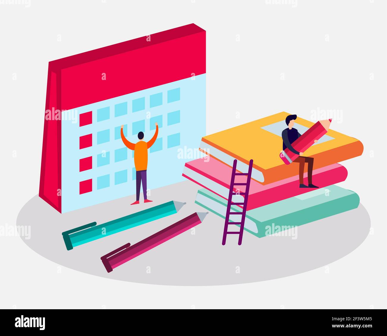 Zurück zur Schule Zeitplan Konzept Vektor Illustration Stock Vektor
