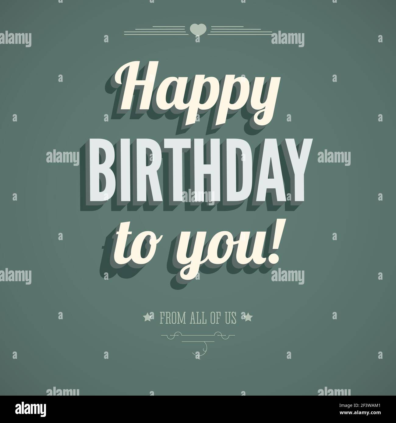 Vintage retro happy birthday card Fotos und Bildmaterial in hoher