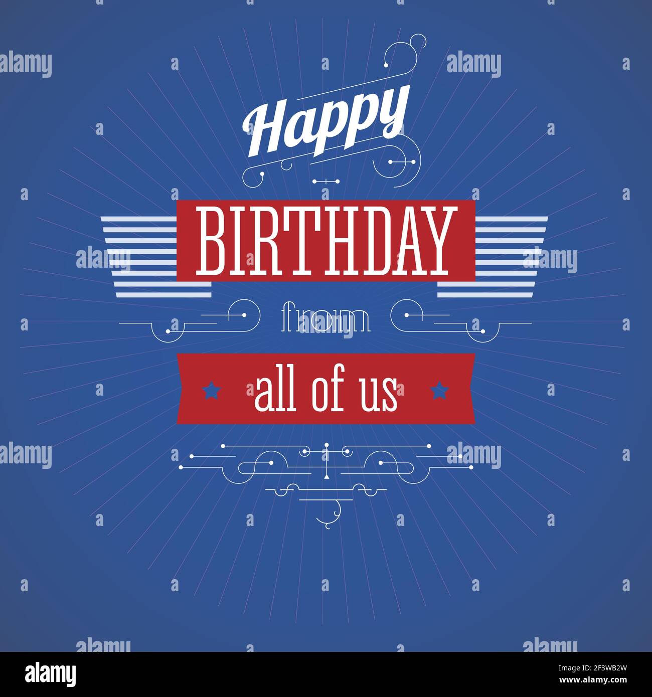 Vintage retro happy birthday card Fotos und Bildmaterial in hoher