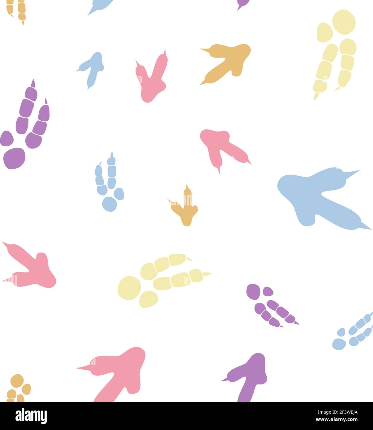 Dinosaurier Fußabdruck Spuren. Minimale Farbe Nahtloses Muster. Hintergrund mit Pfote, Klaue Raubtier. Dinosaurier Fußabdruck nahtloses Muster perfekt für Textil Stock Vektor