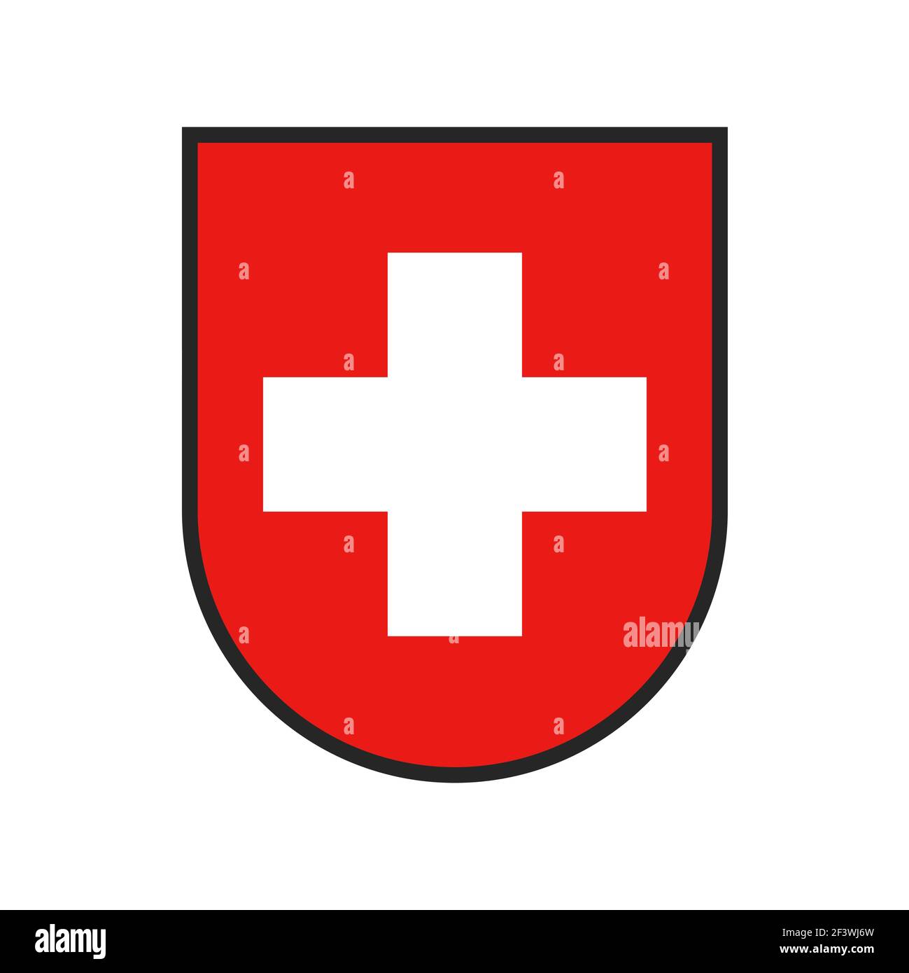 Schweiz Wappen, Schweizer Konföderation Flaggenemblem, Vektor Heraldik Schild. Schweiz nationales Symbol der Schweiz Europäische republik, heraldic Co Stock Vektor