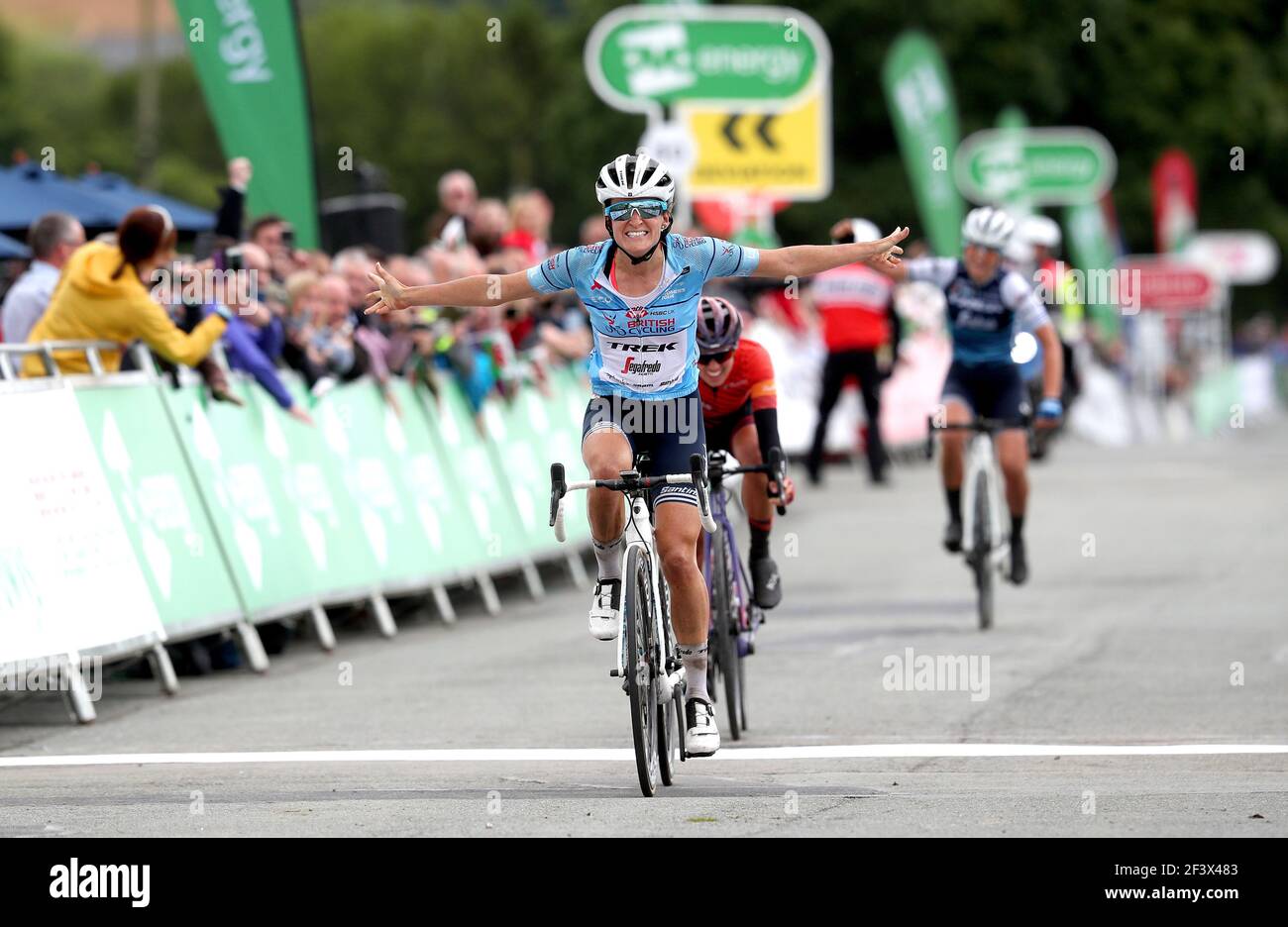 Datei-Foto vom 14-06-2019 von Trek-Segafredo's Lizzie Deignan, der die fünfte Etappe der OVO Energy Women's Tour gewann. Ausgabedatum: Donnerstag, 18. März 2021. Stockfoto
