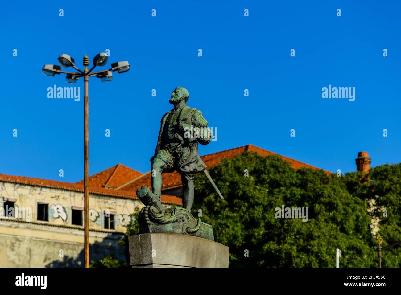 Ferdinand Magellan Statue in Lissabon (Portugal) Stockfoto