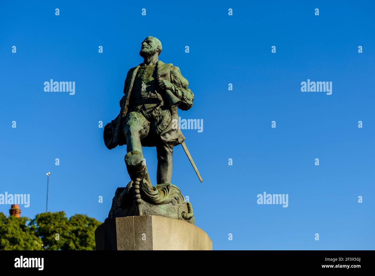 Ferdinand Magellan Statue in Lissabon (Portugal) Stockfoto