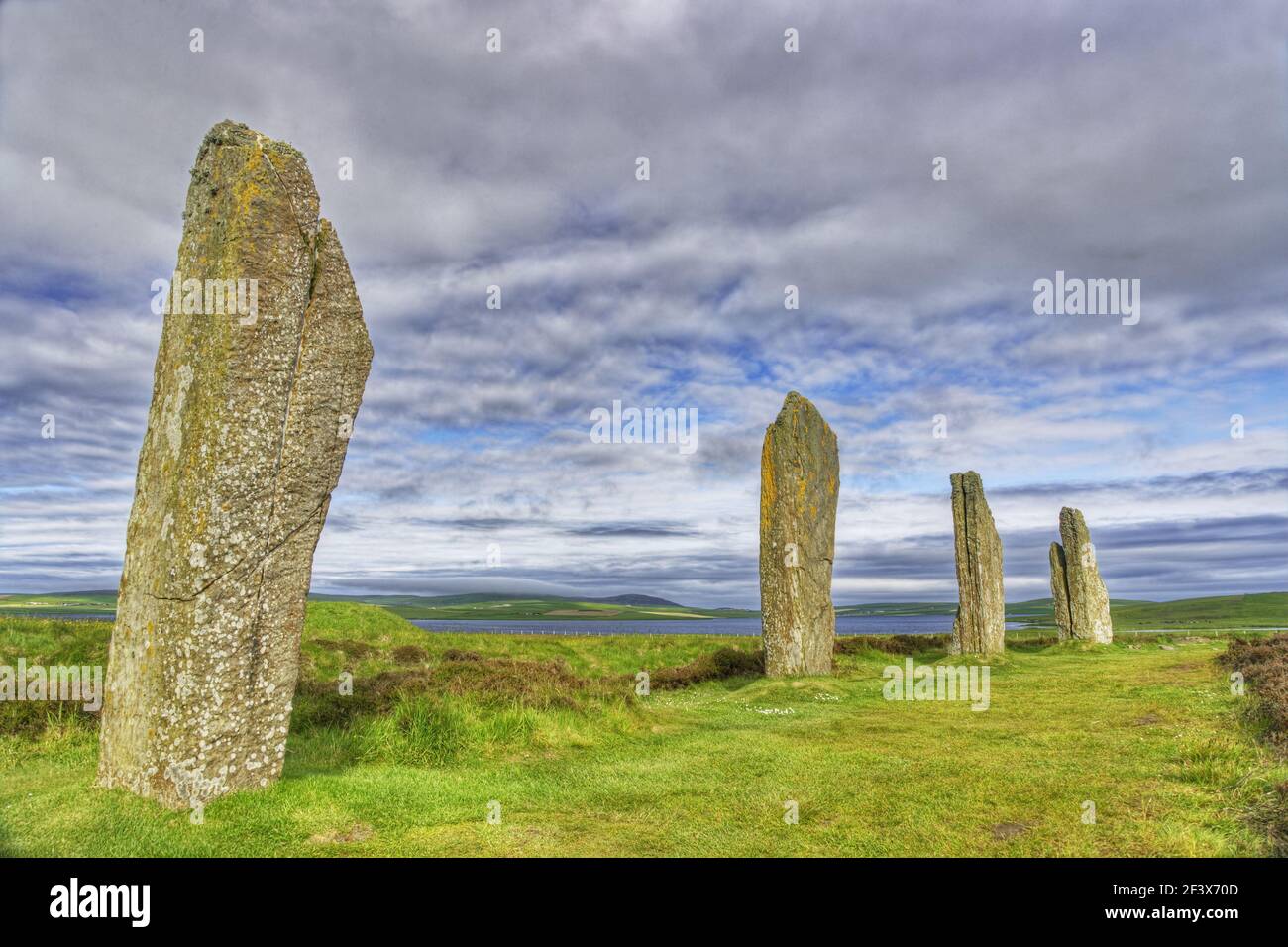 Ring der stehenden Steine von Brodgar Orkney Festland LA005052 Stockfoto