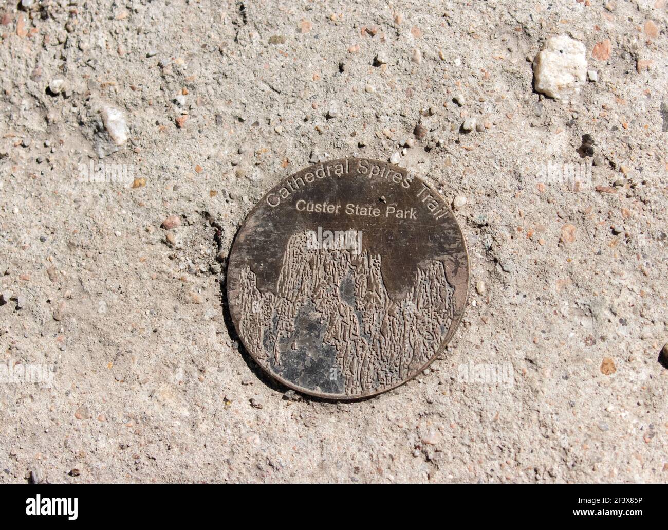 Custer State Park - Trail Marker - Cathedral Spires Trail 28th. Juni 2020 Custer State Park, South Dakota Stockfoto