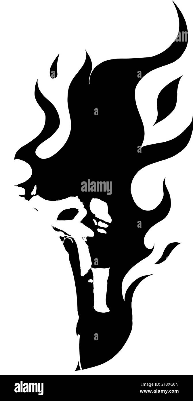 Zeichnen Sie in Schwarz und Weiß von Motorcycle Racing on Fire Mit Pilot Vector Illustration Design Stock Vektor