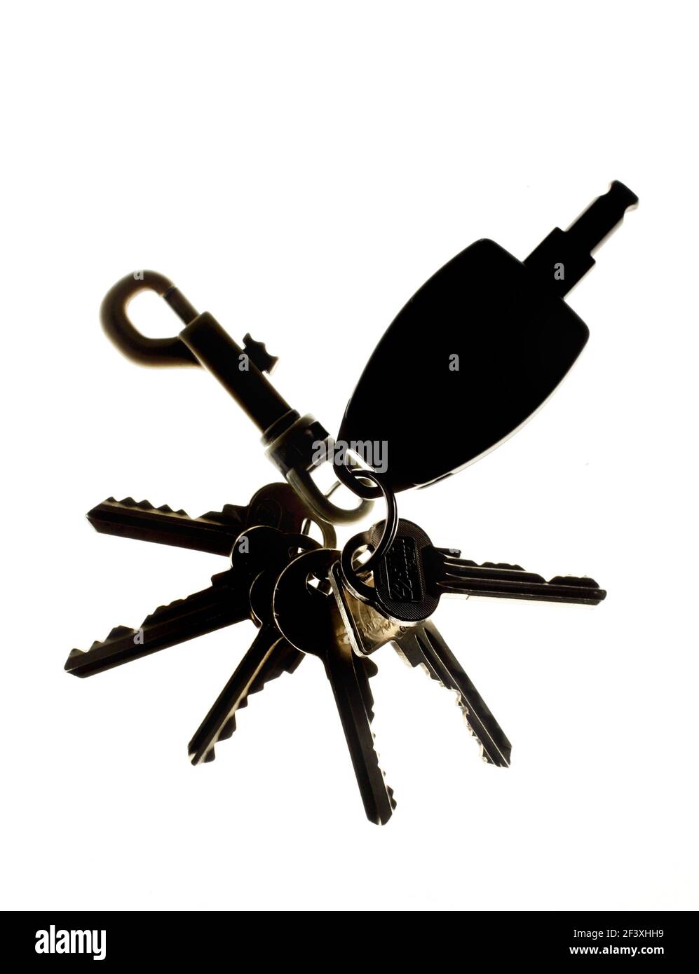 Schlüssel in einem Schlüsselbündel. Stockfoto