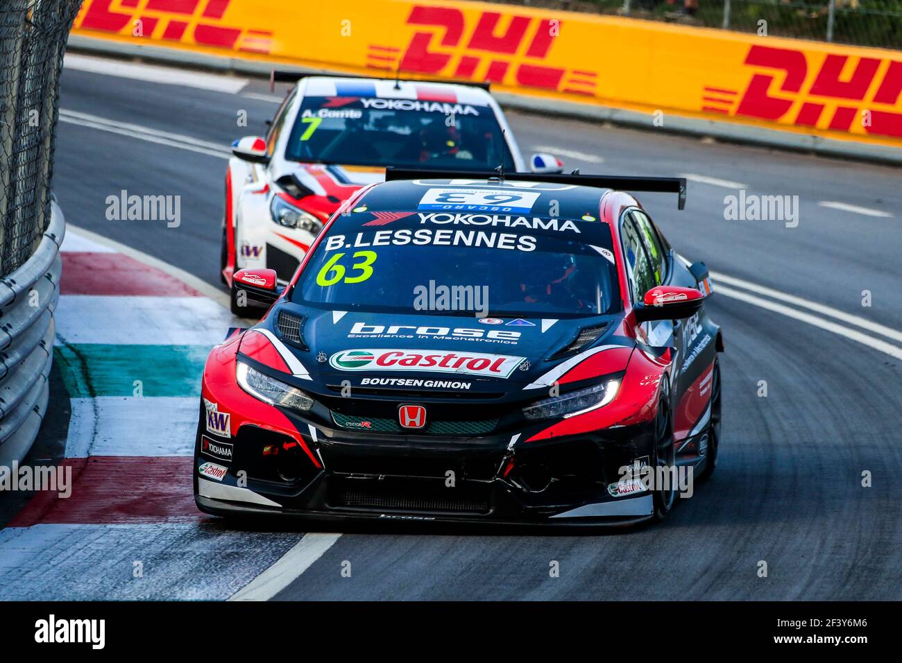 63 LESSENNES Benjamin, (bel), Honda Civic TCR Team Boutsen Ginion Racing, Action, während der 2018 FIA WTCR World Touring Car Cup von Portugal, Vila Real vom 22. Bis 24. juni - Foto Paulo Maria / DPPI Stockfoto