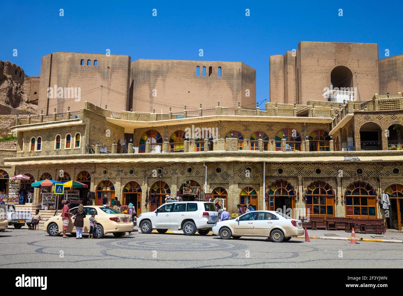 Irak, Kurdistan, Erbil, Qaysari Basar und die Zitadelle Stockfoto