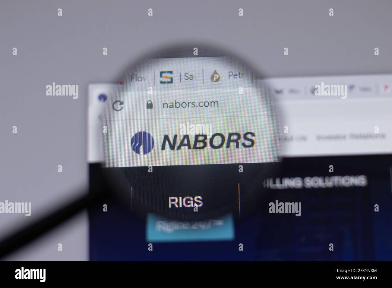 New York, USA - 18. März 2021: Firmenlogo-Icon von Nabors Industries auf der Website, illustrative Editorial Stockfoto