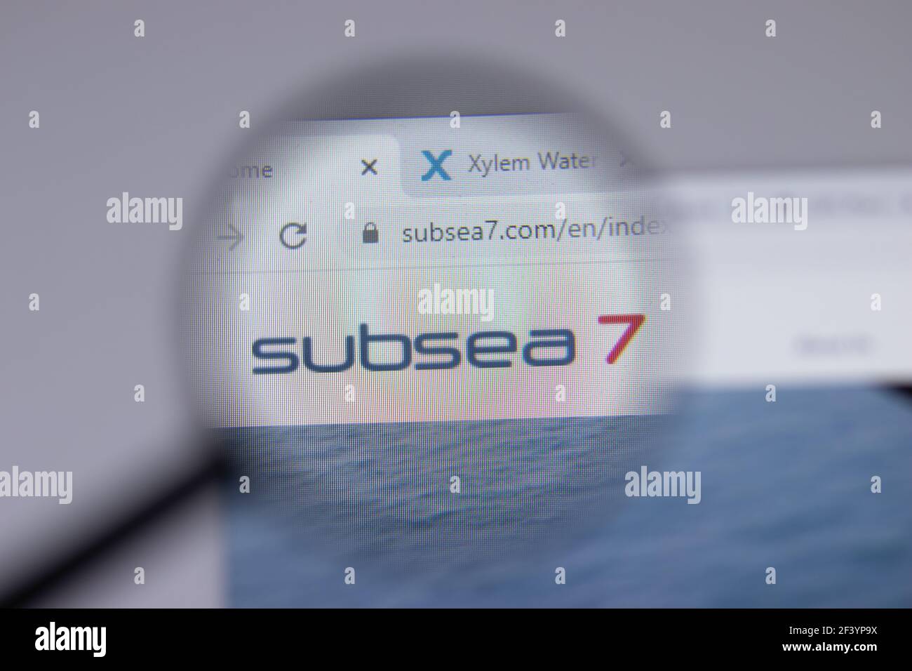 New York, USA - 18. März 2021: Subsea 7 Firmenlogo-Symbol auf Website, illustrative Editorial Stockfoto