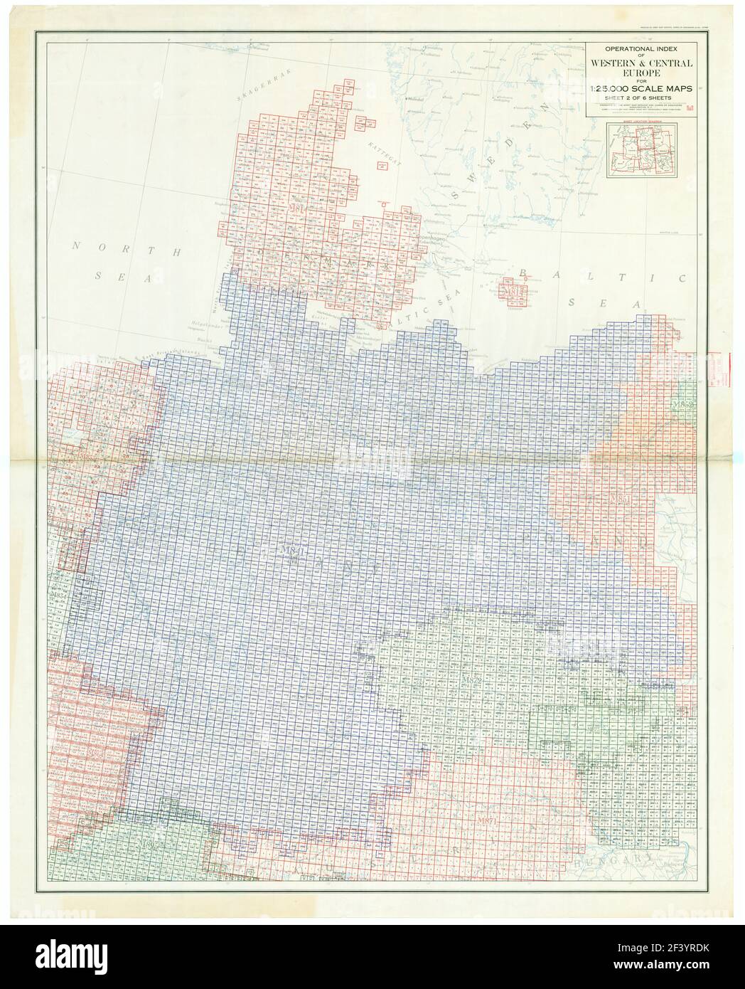 OPS-INDEX WESTERN CENTRAL EUROPE 1953 Stockfoto