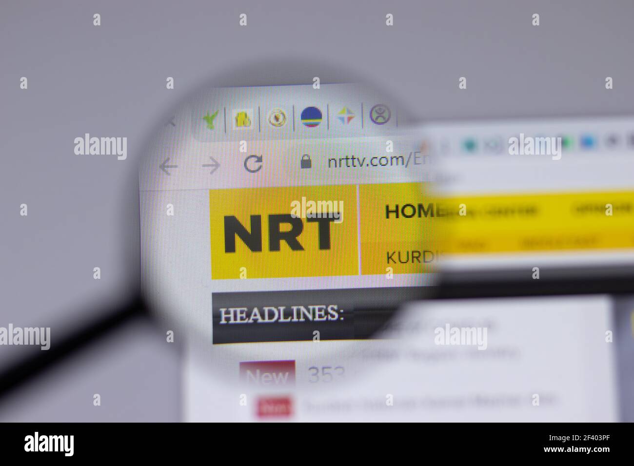 New York, USA - 18. März 2021: NRT Firmenlogo-Symbol auf Website, illustrative Editorial Stockfoto