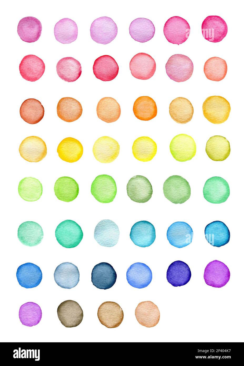 Abstrakte helle runde Aquarell Flecken auf einem weißen Hintergrund für Design Stockfoto