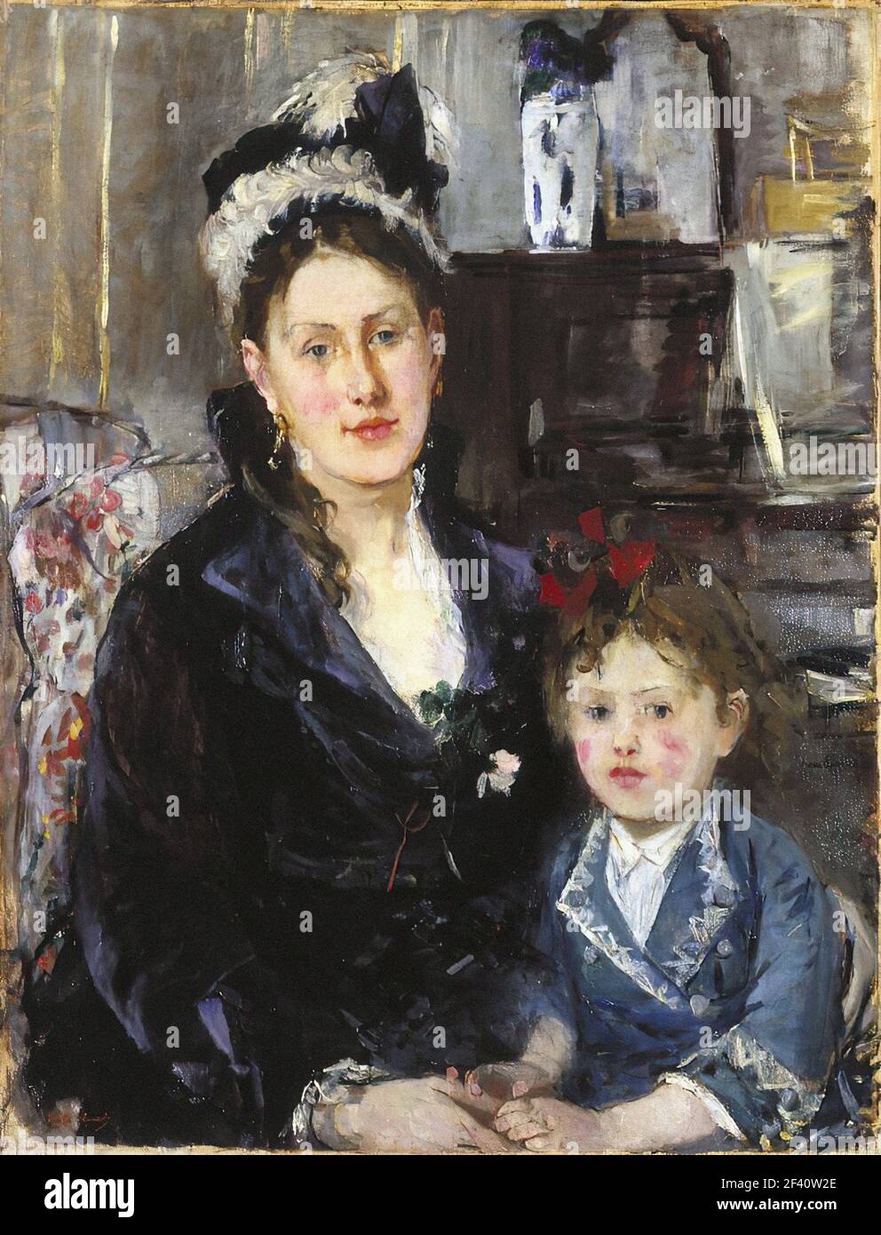 Berthe Morisot - Mme Boursier Ihre Tochter 1873 Stockfoto