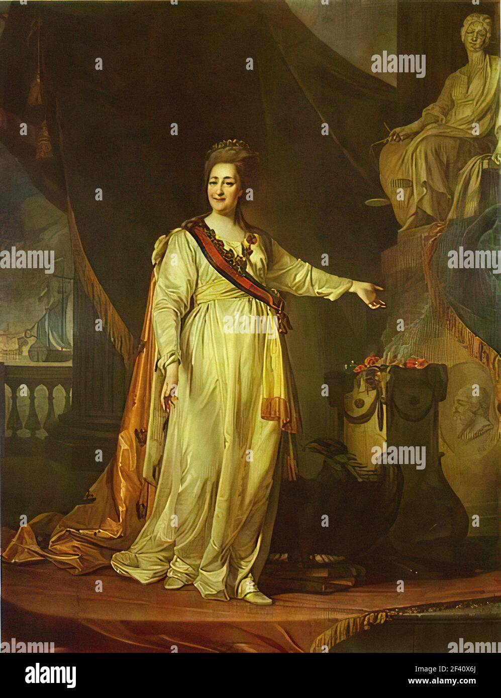 Dmitry Levitzky - Porträt Katharina II. Als Gesetzgeber Tempelgöttin Justiz 1783 Stockfoto