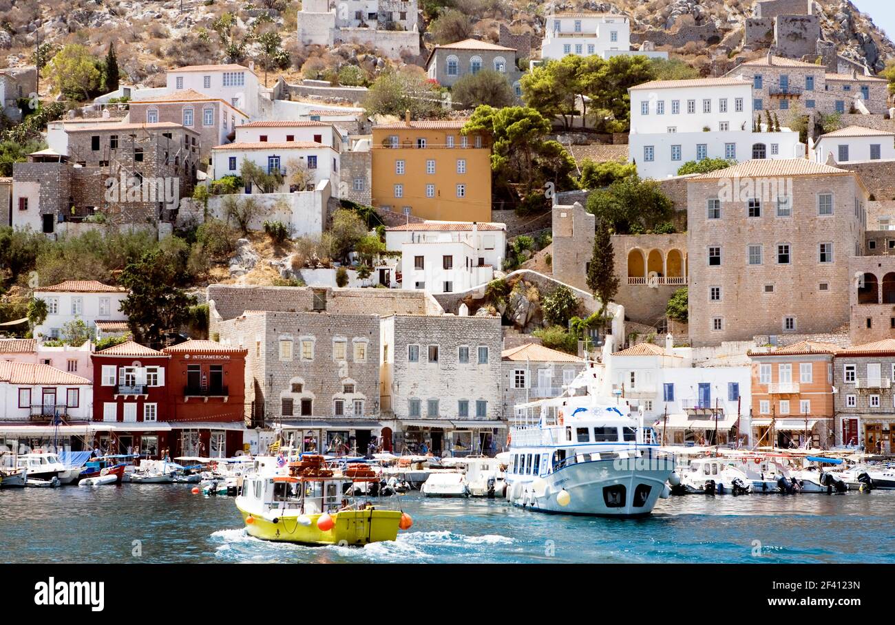 Hydra Hafen Griechische Inseln Griechenland Stockfoto