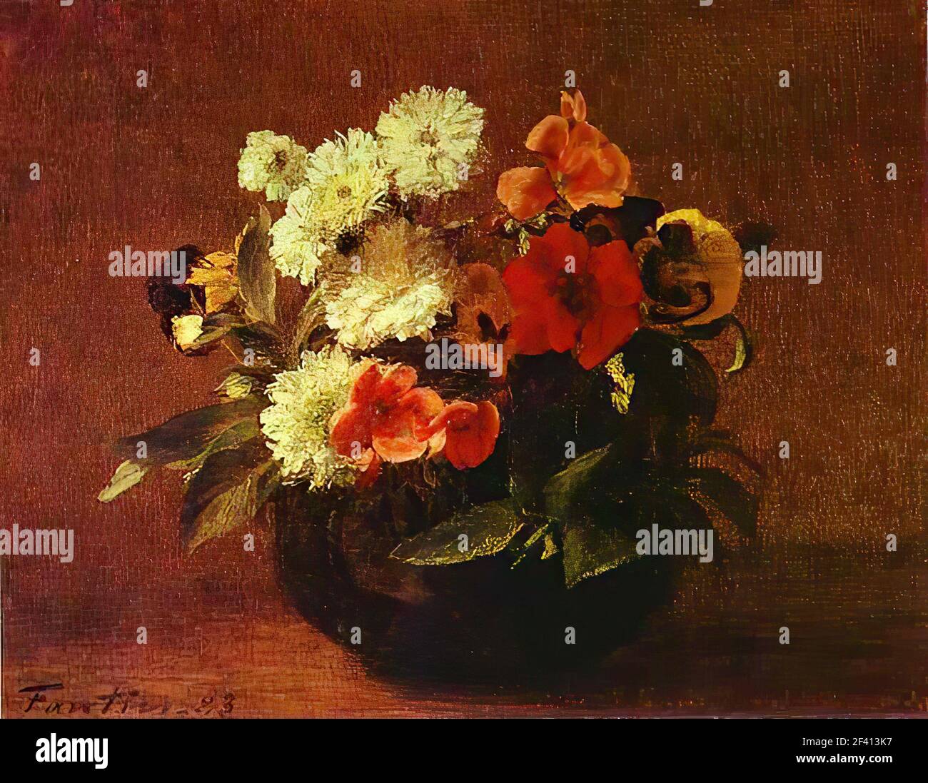 Henri Fantin-Latour - Blumen eine Vase aus Steingut 1883 Stockfoto