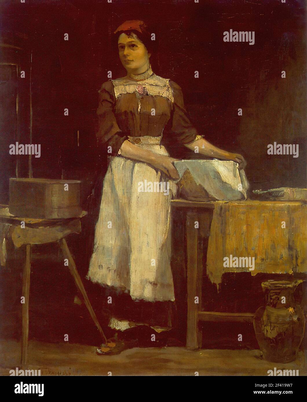 János Tornyai - Bolting Girl 1900 Stockfoto