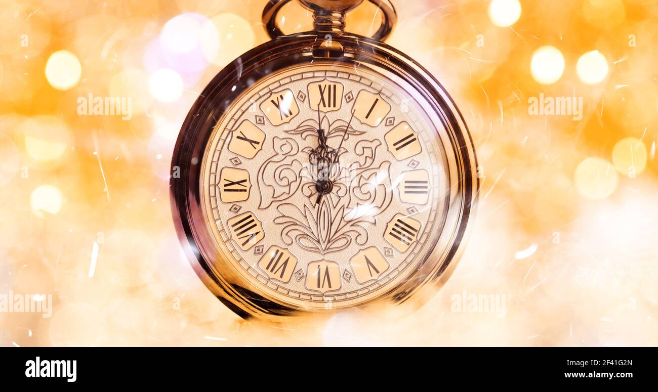 Retro-Stil Uhr Weihnachten oder Neujahr abstrakten Hintergrund Stockfoto