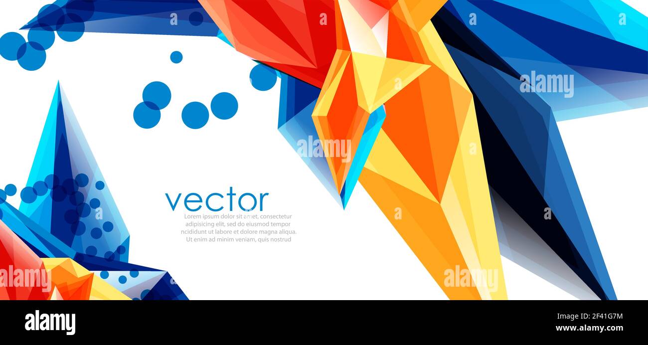 Farbe Glaskristalle auf weißem Hintergrund, geometrische abstrakte Komposition mit Glassteinen und Copyspace, Hintergrundvorlage. Vektor-Farbe Glaskristalle auf weißem Hintergrund, geometrische abstrakte Komposition mit Glas Edelsteine und Copyspace, Hintergrund-Vorlage Stock Vektor